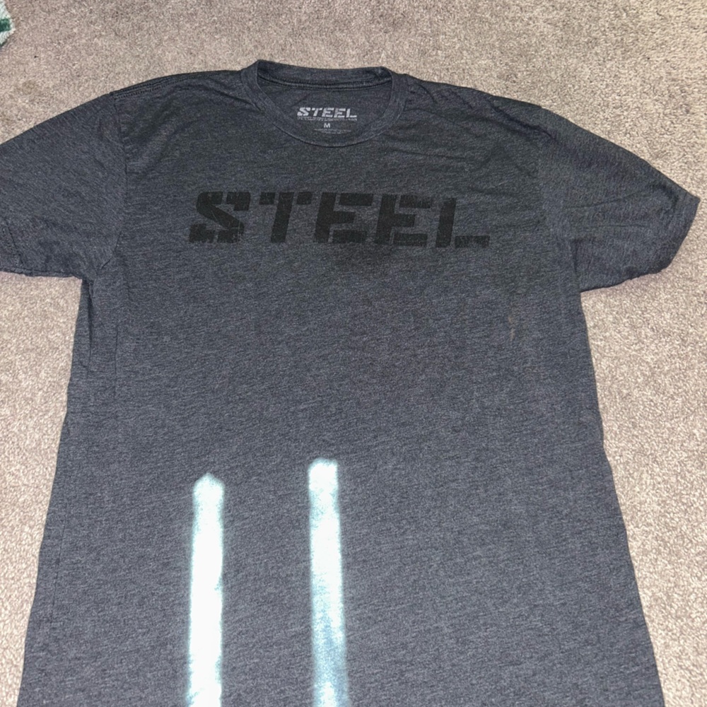 Steel Men's Gray T-Shirt
